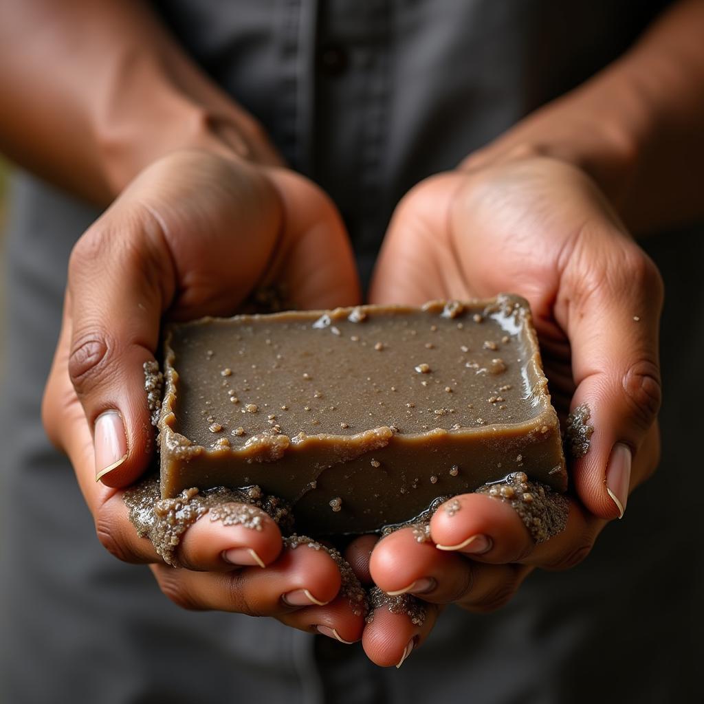 Lathering African Black Soap