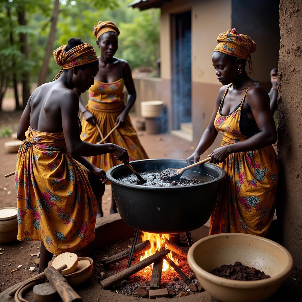 Traditional African Black Soap Production