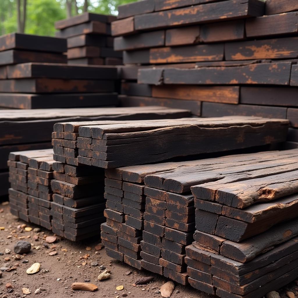 Stacks of African Blackwood Lumber for Sale