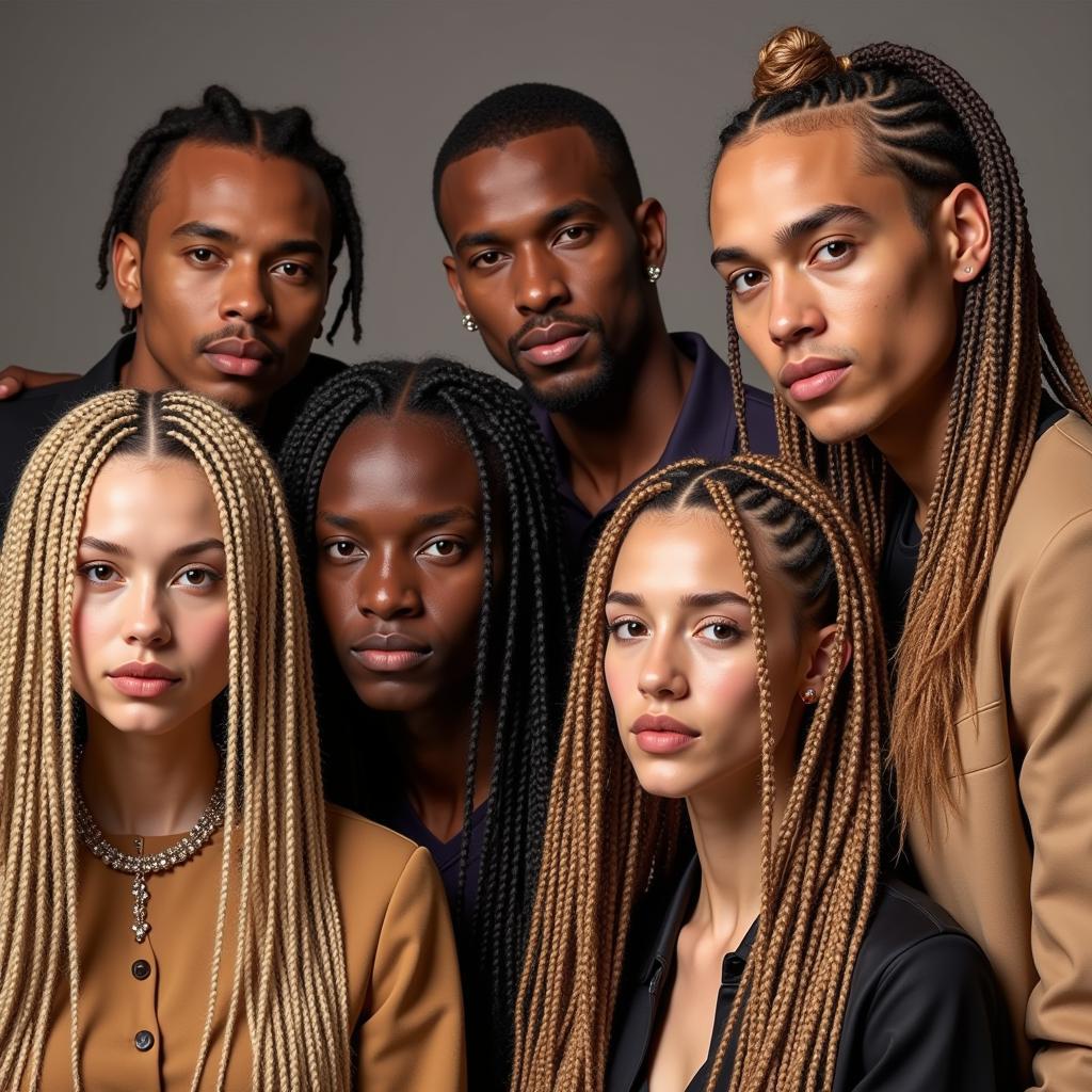 Men Sporting Box Braids in Blond