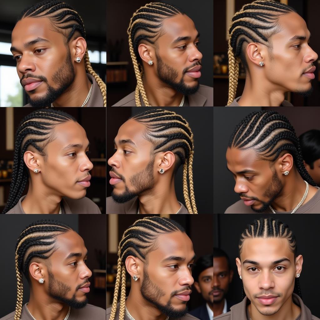 Men with Cornrow Braids in Blond Color