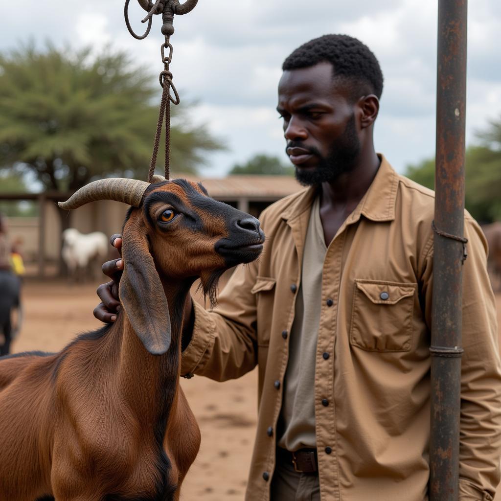 African Boer Goat Weighing Process