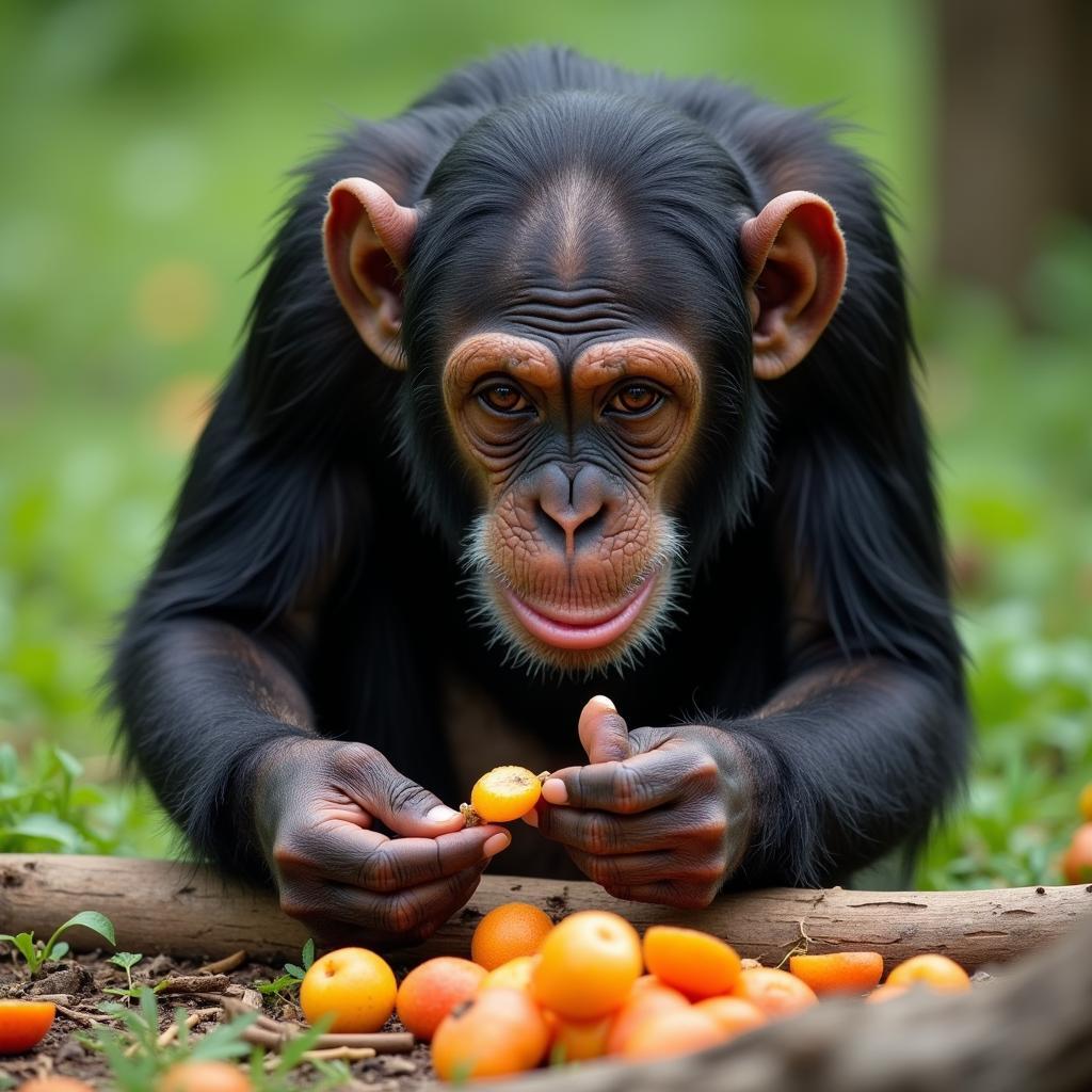 African Bold Chimpanzee Foraging Behavior