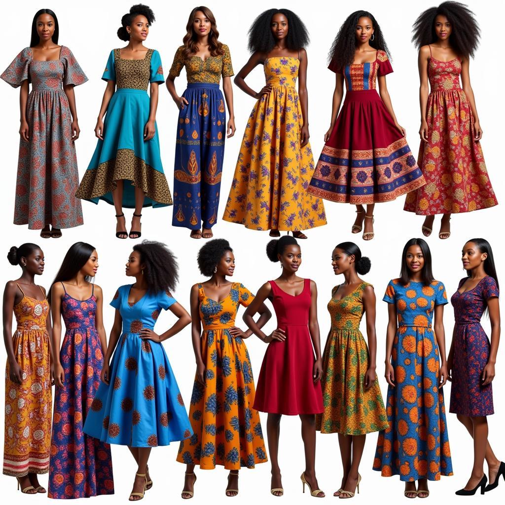 Showcase of various African Boutique Anarkali dresses