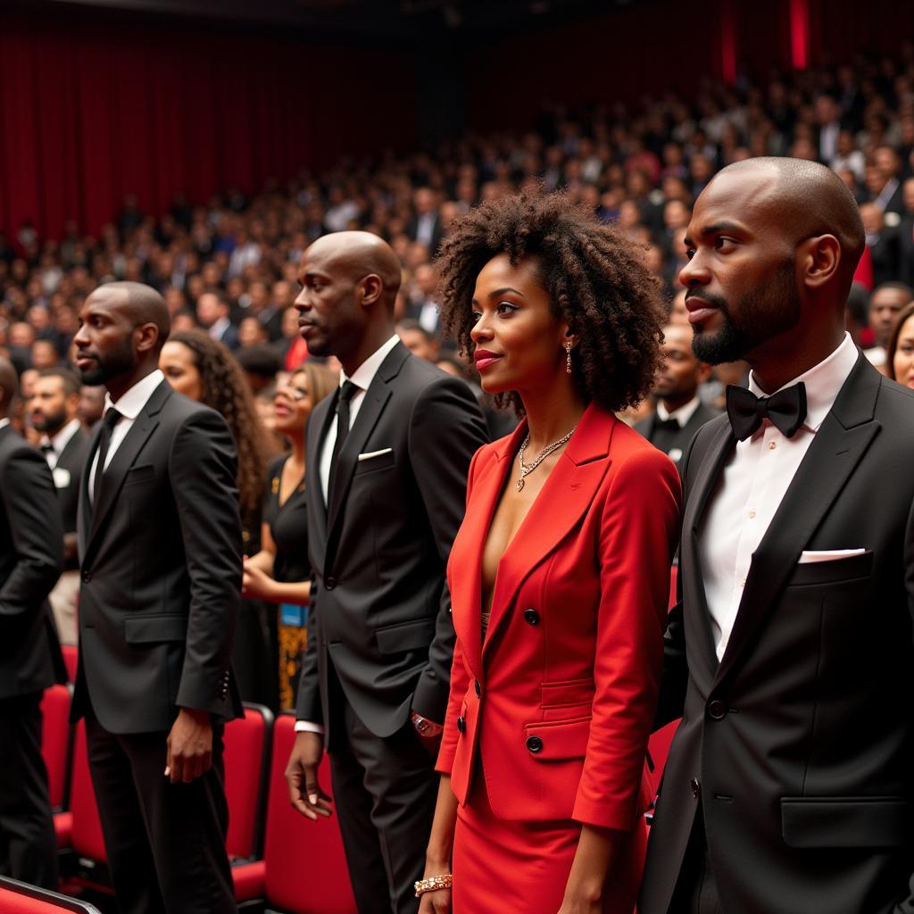 Photo of a red carpet event at an African film festival