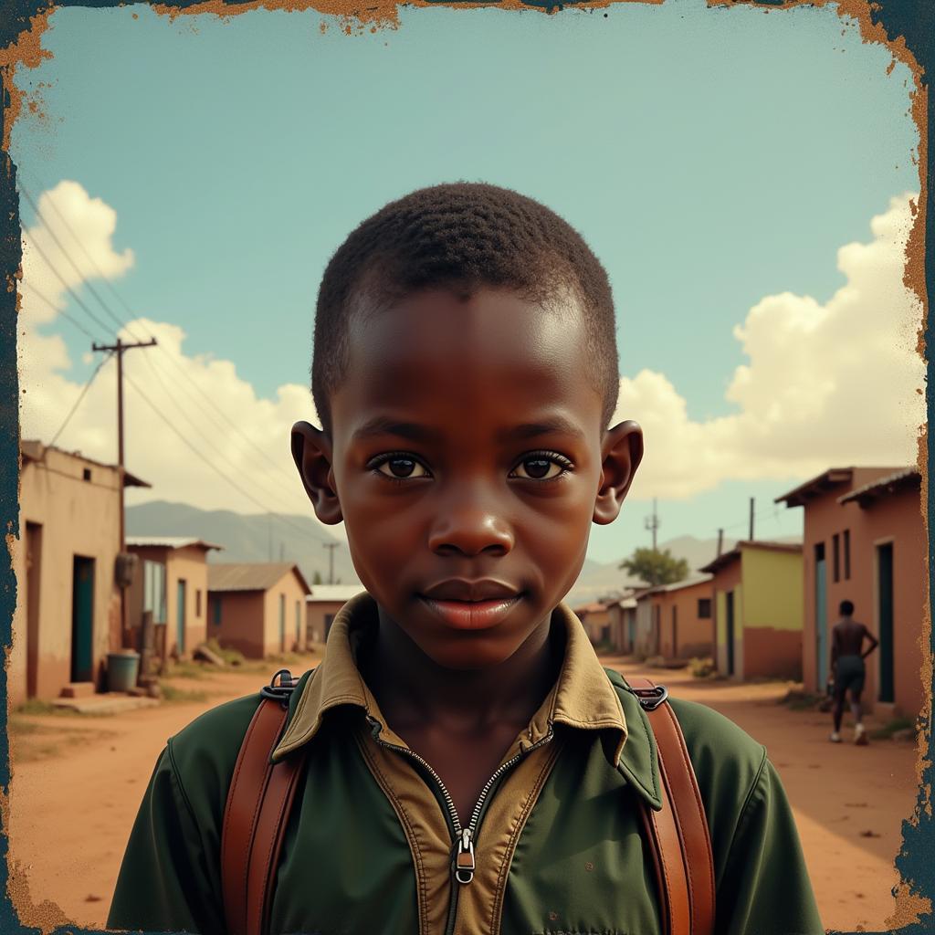 Tsotsi movie poster depicting a young boy in a gritty urban setting