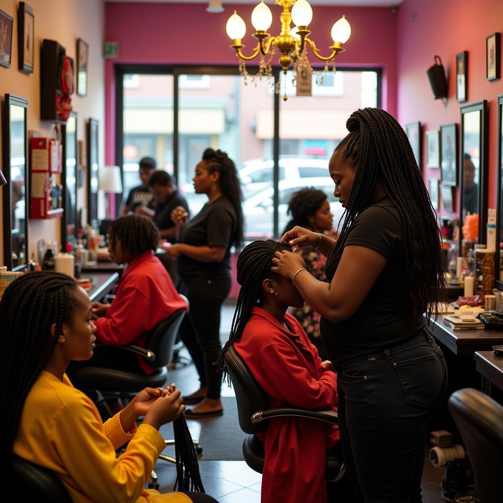 Inside an African Braiding Salon in Jamaica, New York