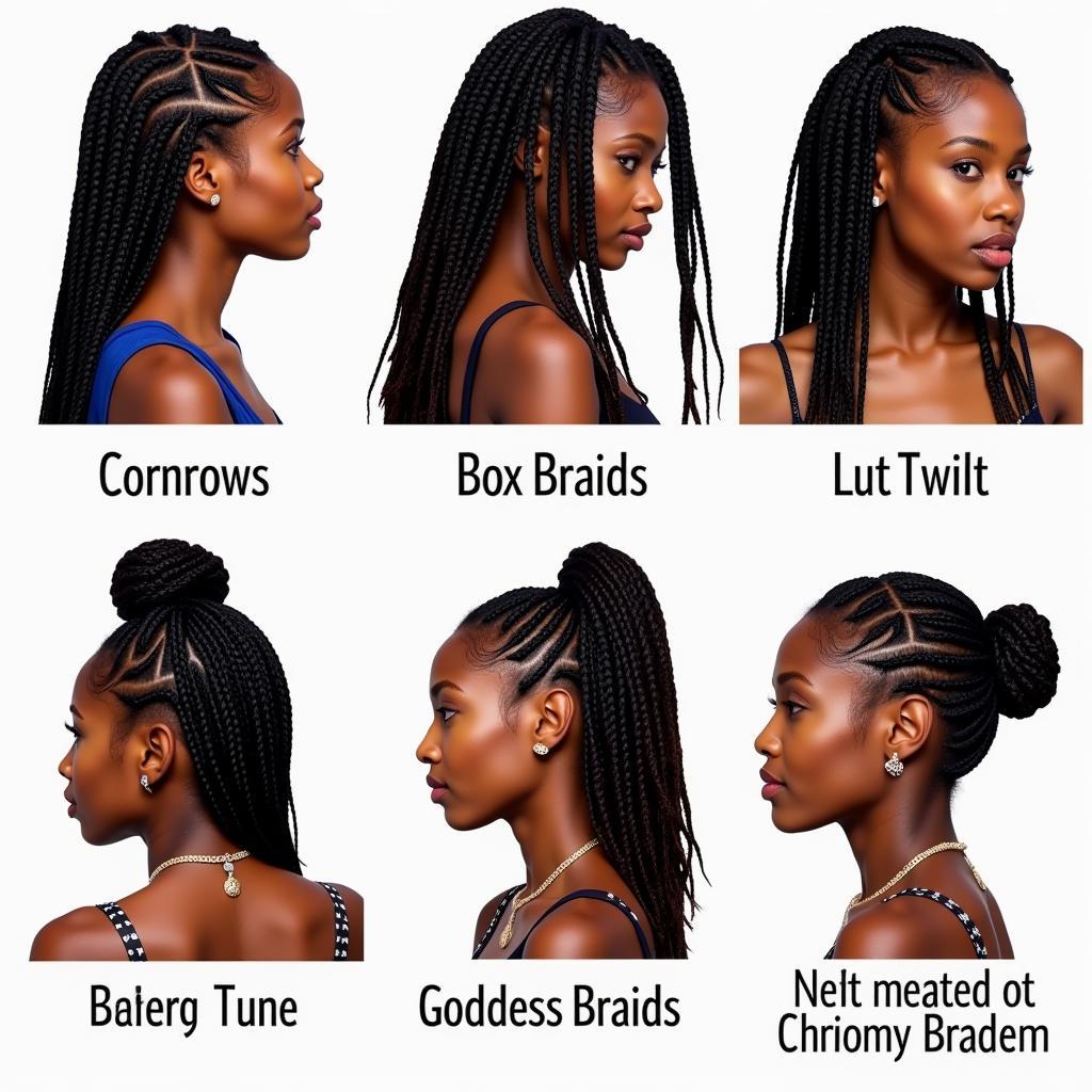 Diverse African Braiding Styles