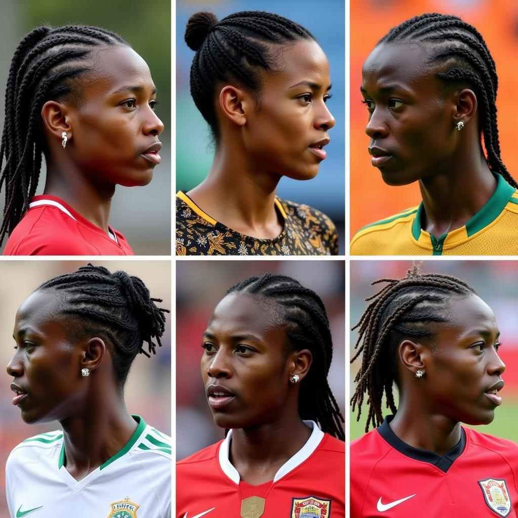 African Braids Football Players: Showcasing traditional braided hairstyles worn by African football stars