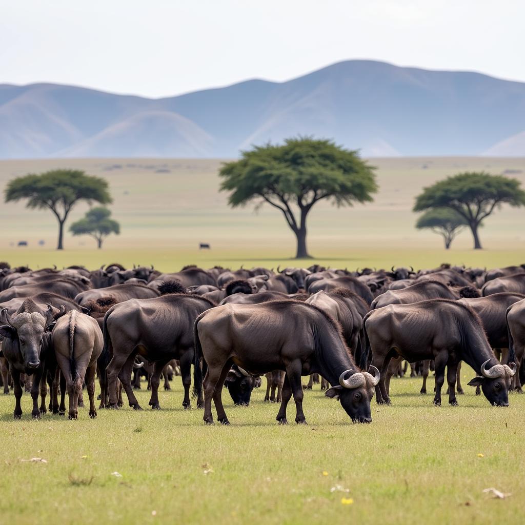 African Buffalo Herd in the Masai Mara