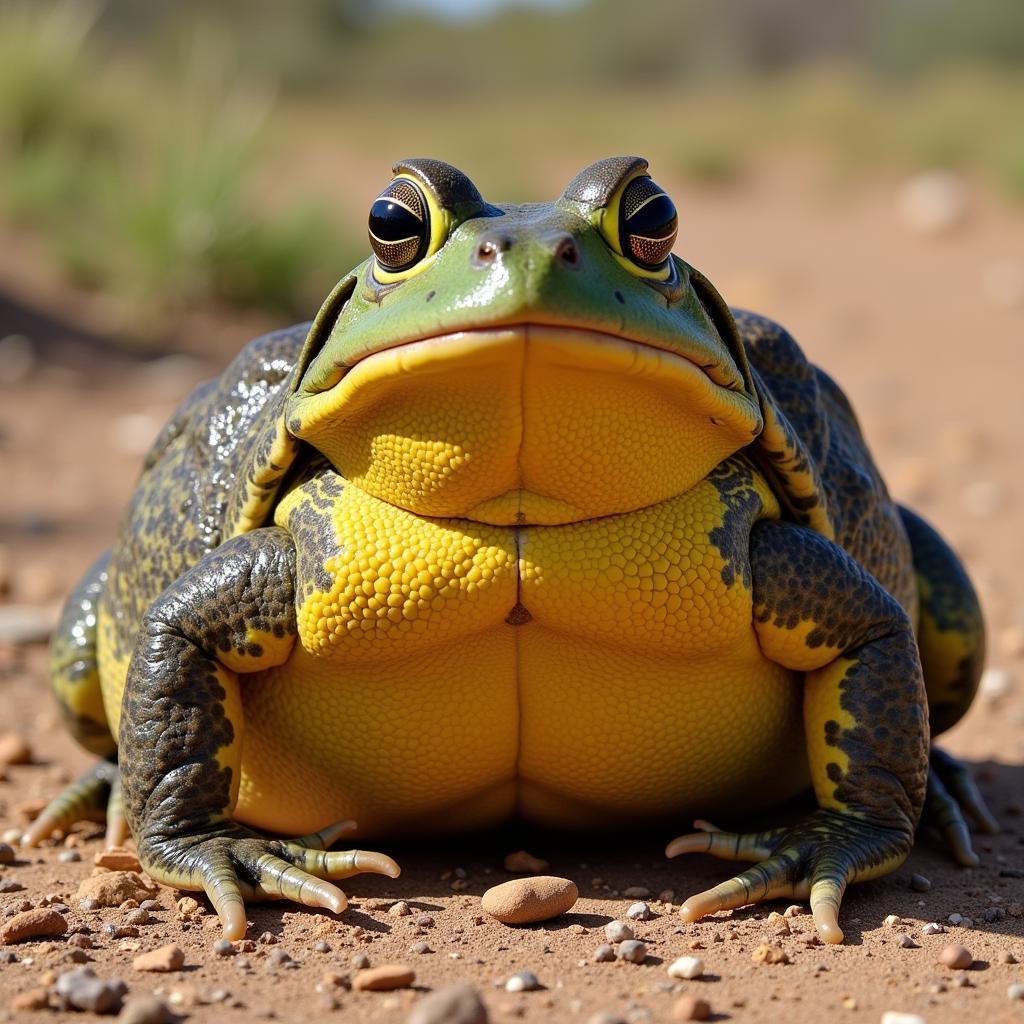 Aggressive Behavior of an African Bullfrog