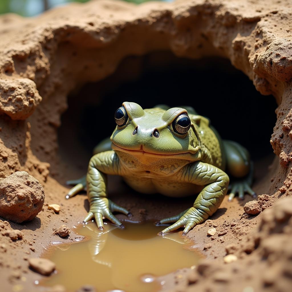 African Bullfrog During Drought