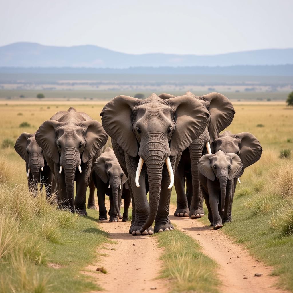 African Bush Elephant Herd: Matriarchal Society