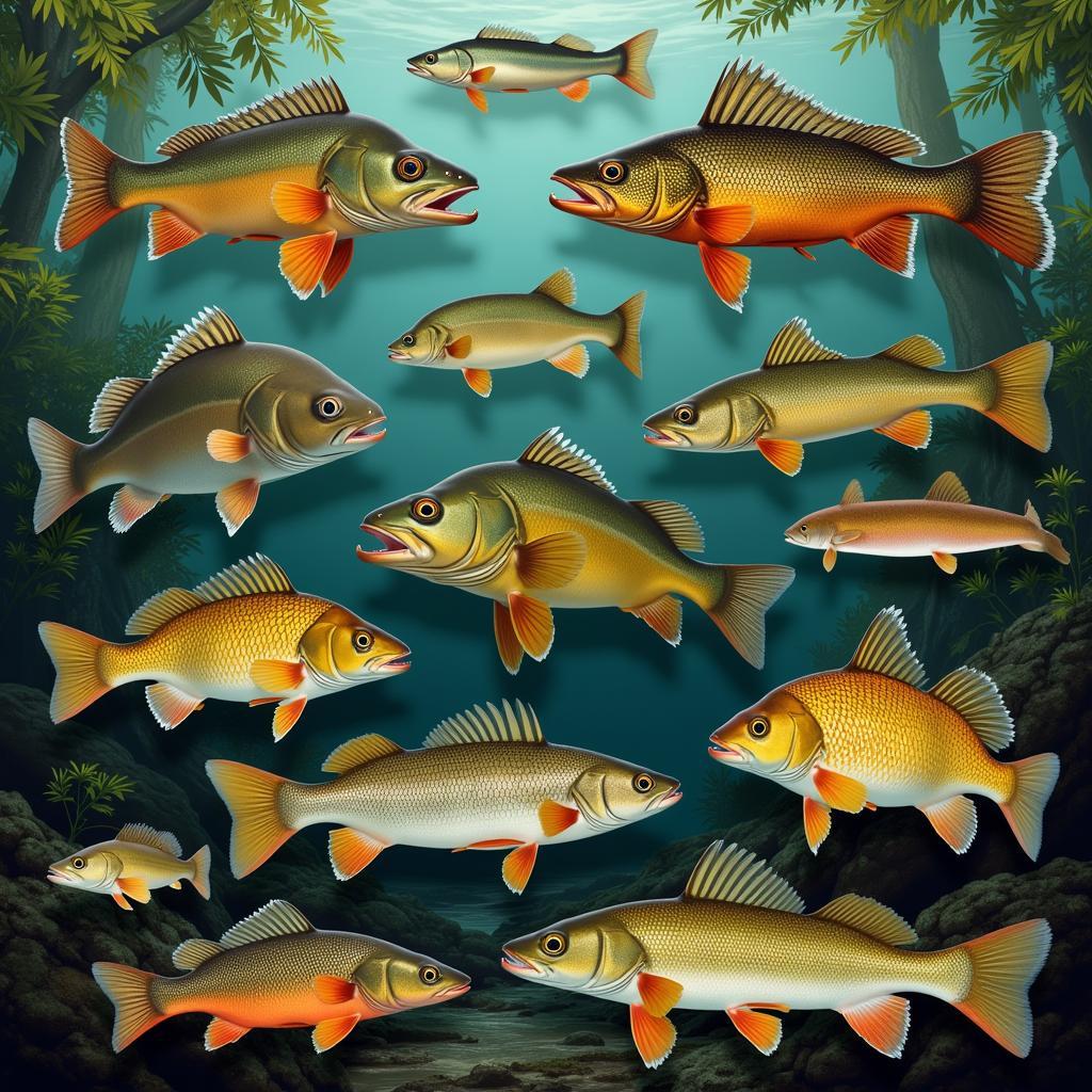 Variety of African Bush Fish in Different Habitats