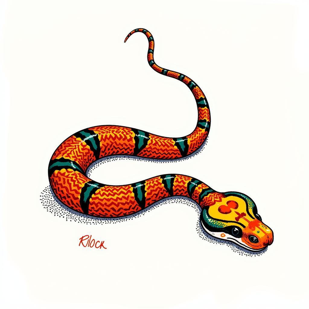 Artistic Interpretation of an African Bush Viper