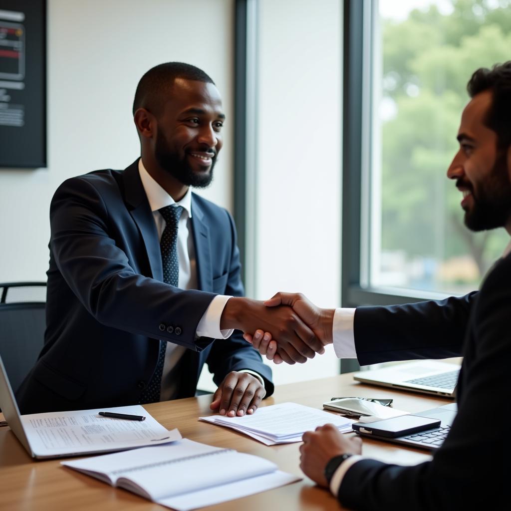 African Business Man Negotiating a Contract