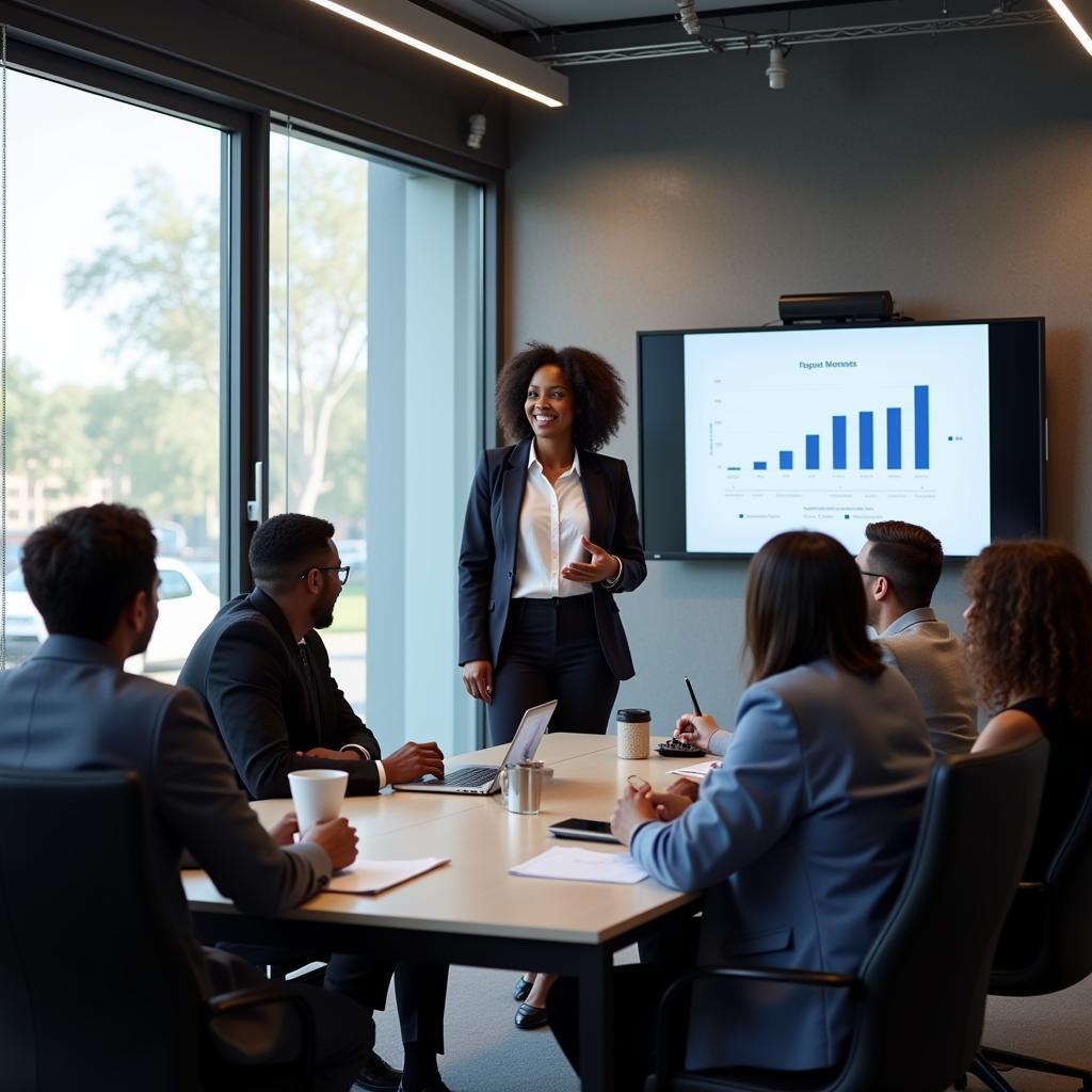 African Businesswoman Leading a Meeting