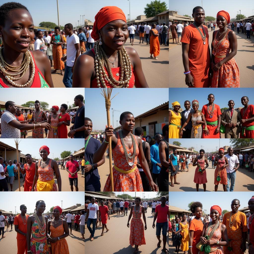 Images showcasing the cultural diversity of African capital cities, including traditional clothing, festivals, and local markets.