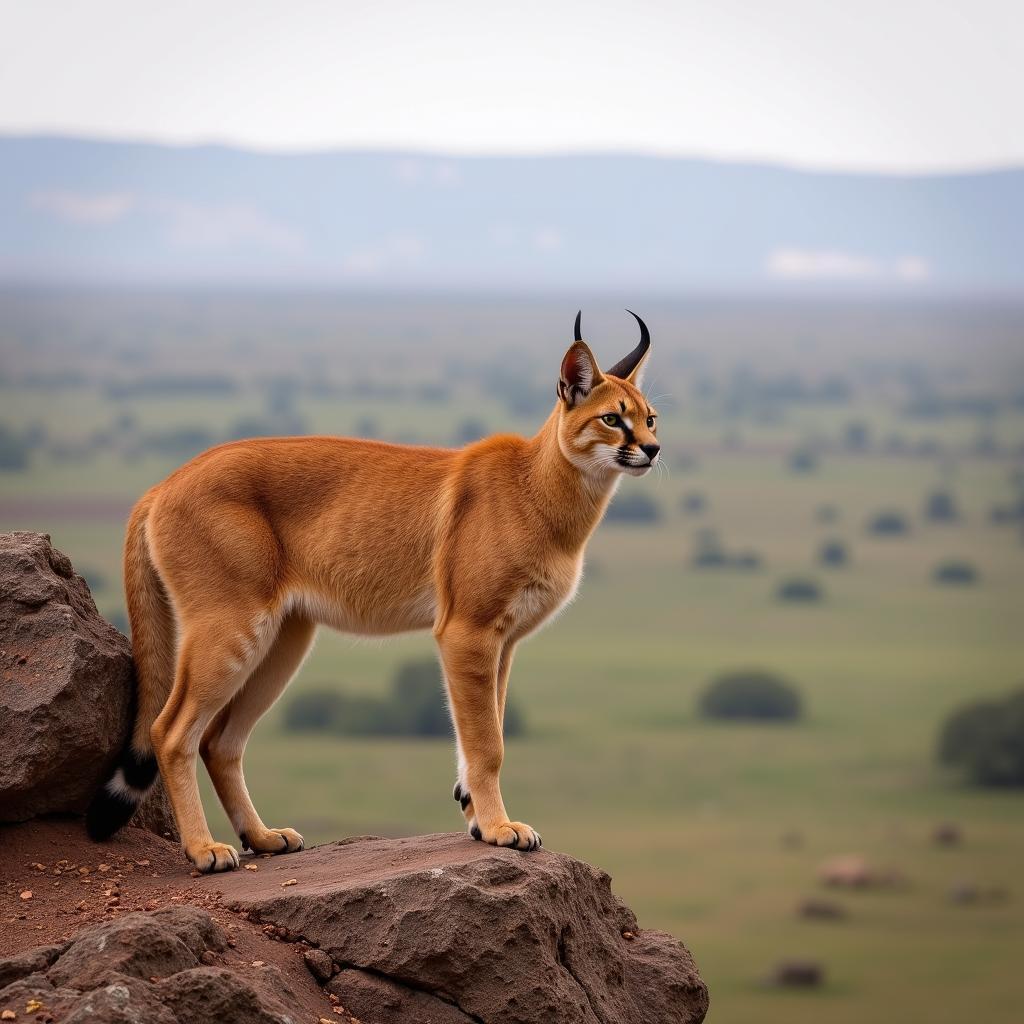 African Caracal in Natural Habitat