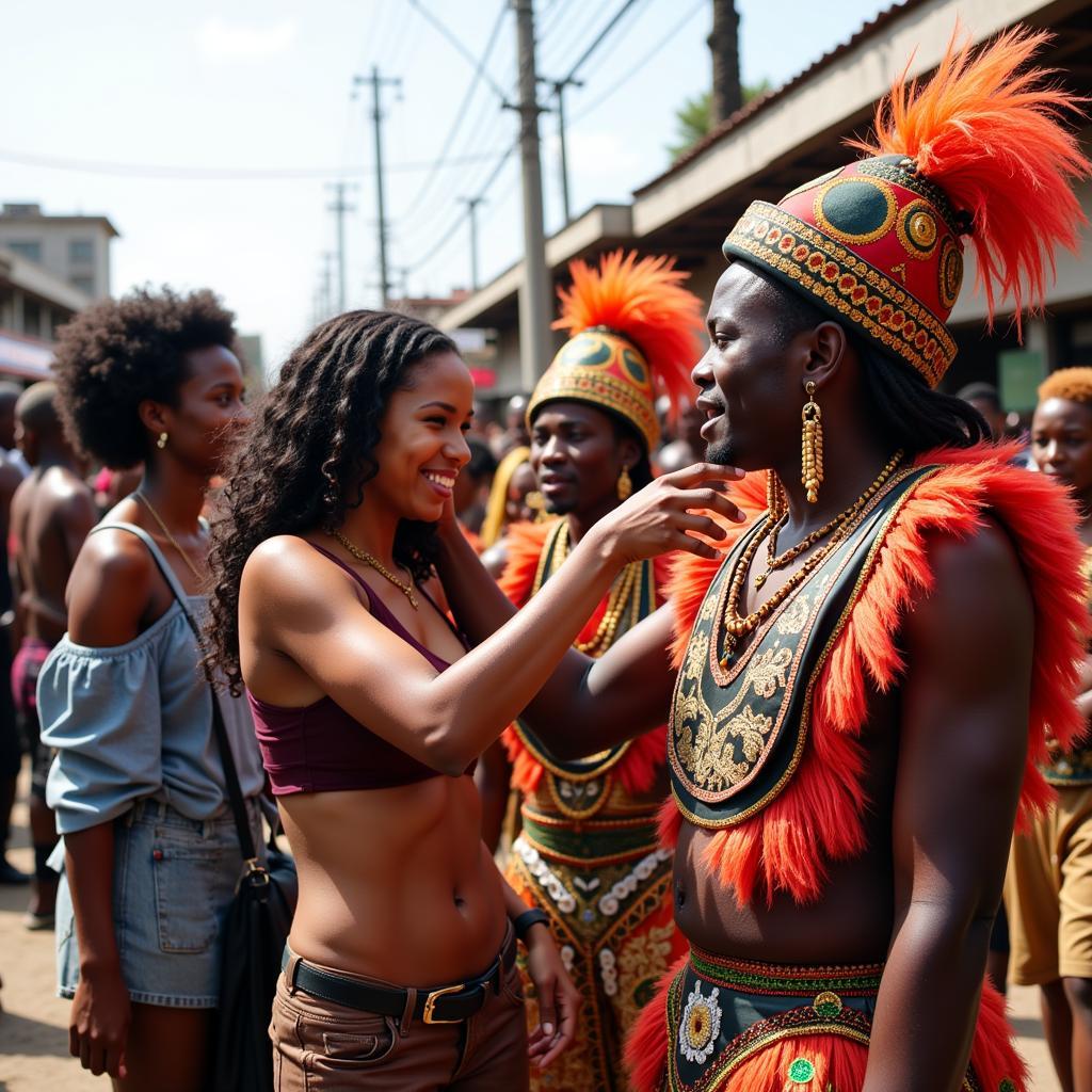 African Carnival 2019: Tourist Immersed in the Cultural Festivities