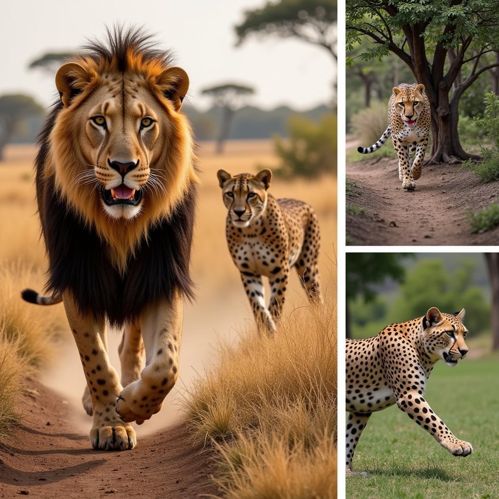 African Cat Diversity: Lions, Cheetahs, and Leopards