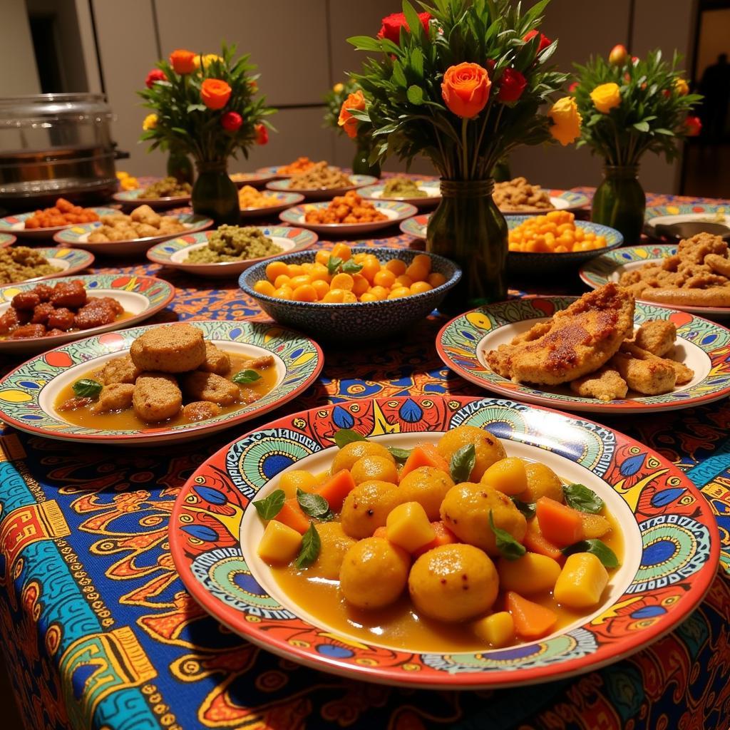 African catering showcasing vibrant cultural celebration