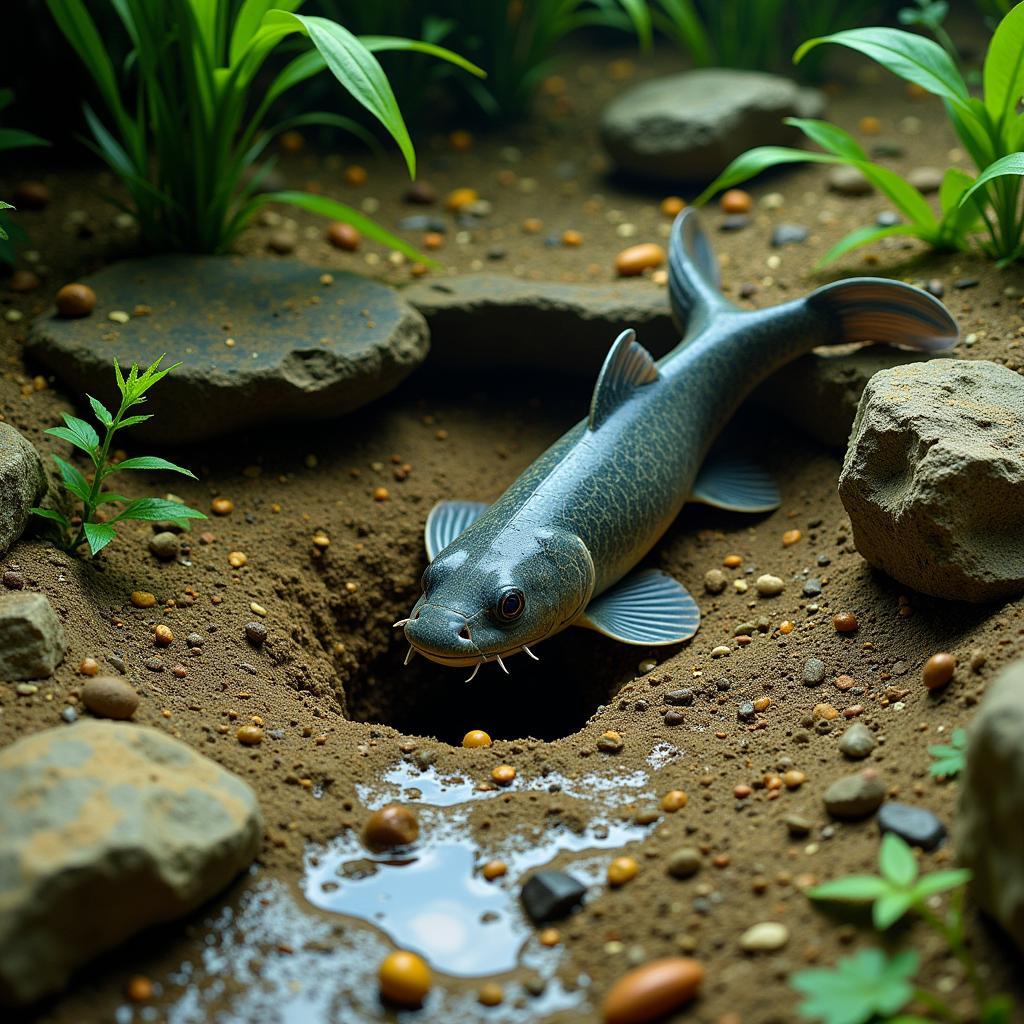 African Catfish Nest Building Behavior