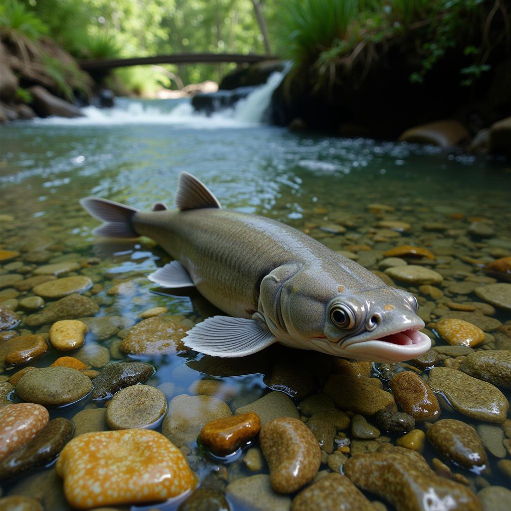 African Catfish - Mochokidae in its River Habitat