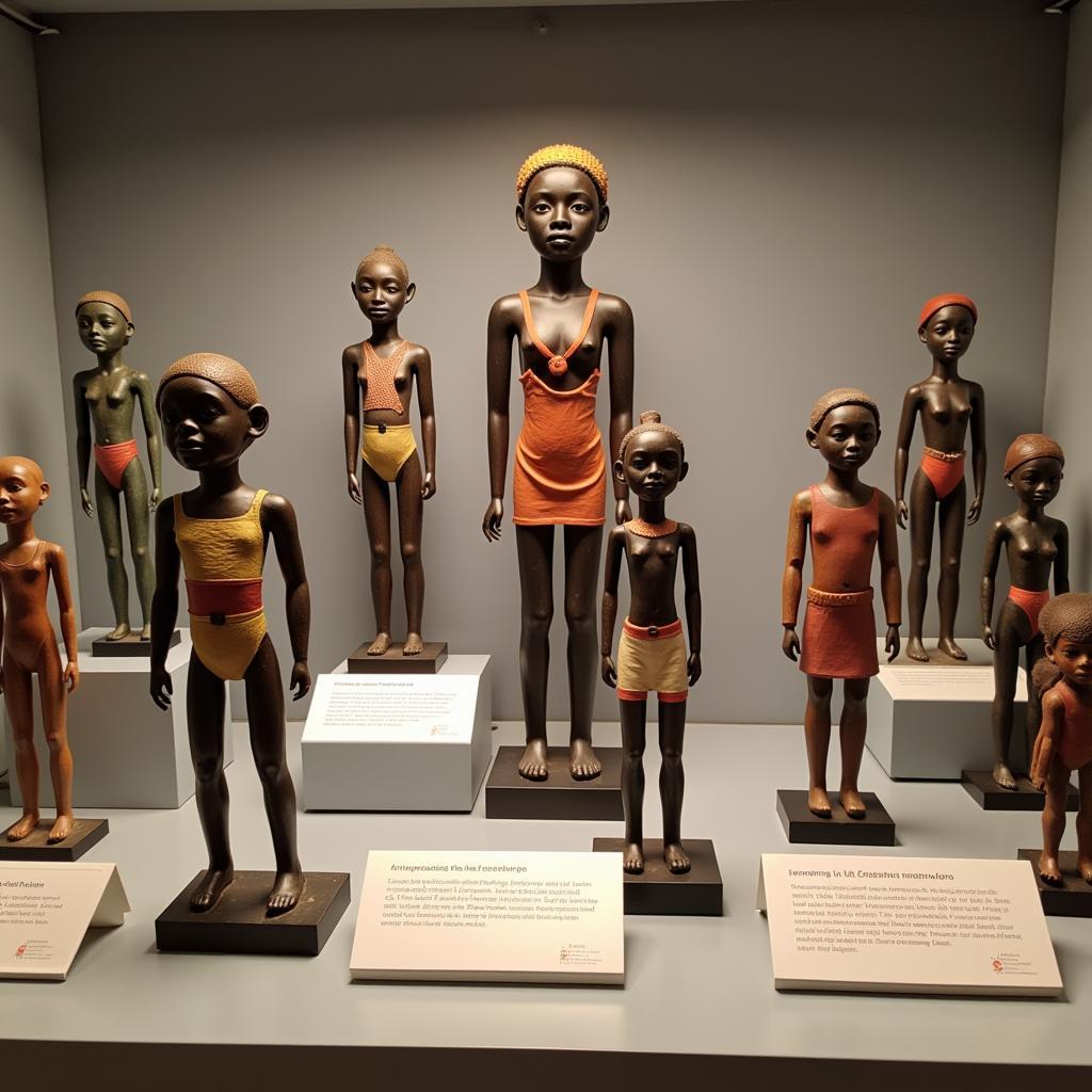 African Ceramic Dolls in a Museum Display