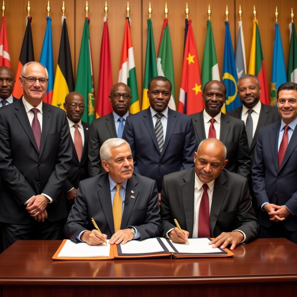 African Leaders Signing the African Charter on Human Rights