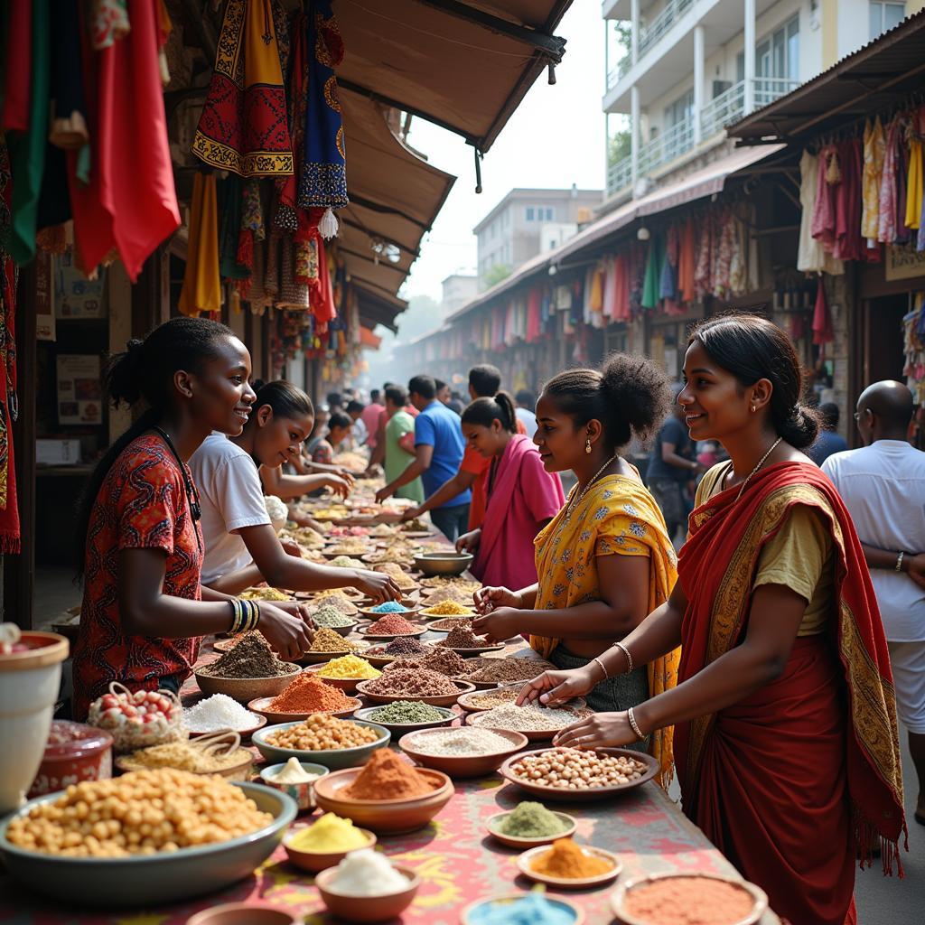 African Chennai Market Scene