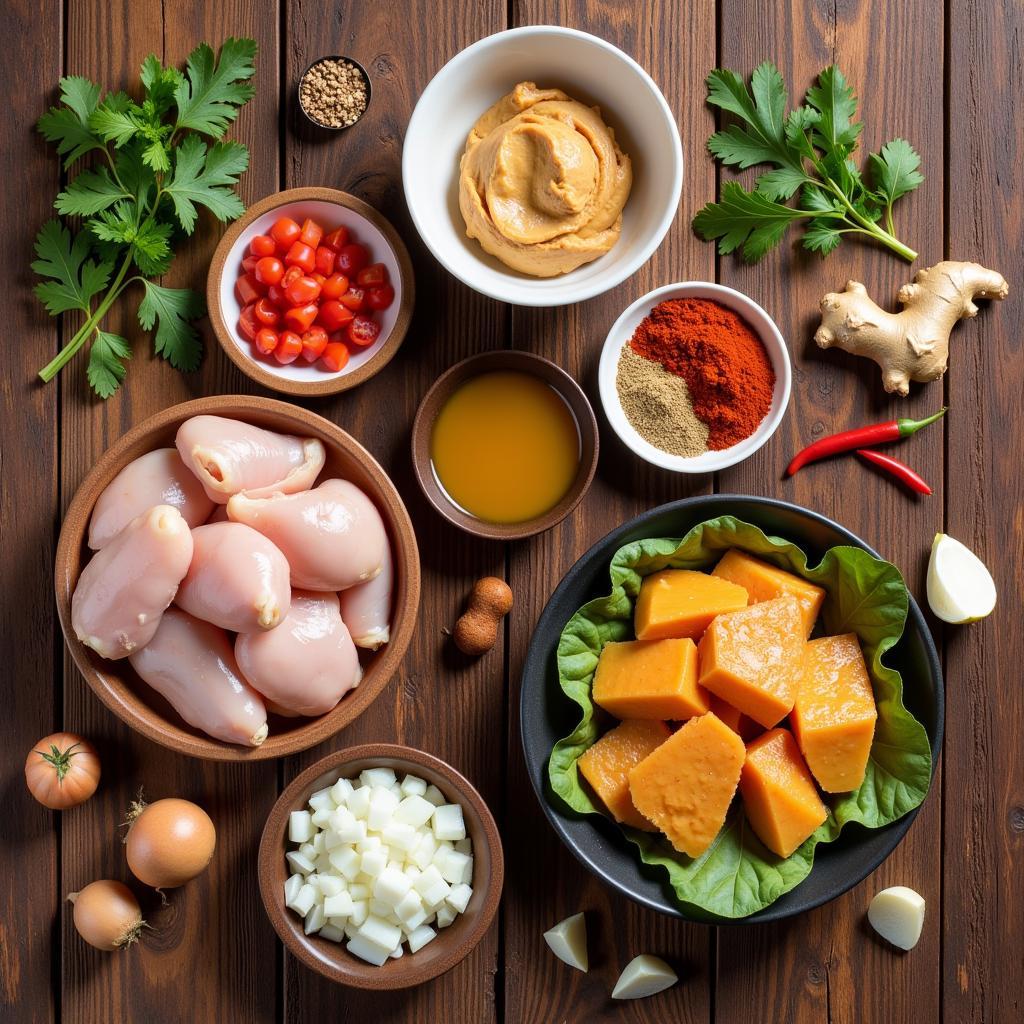 Ingredients for African Chicken Peanut Stew