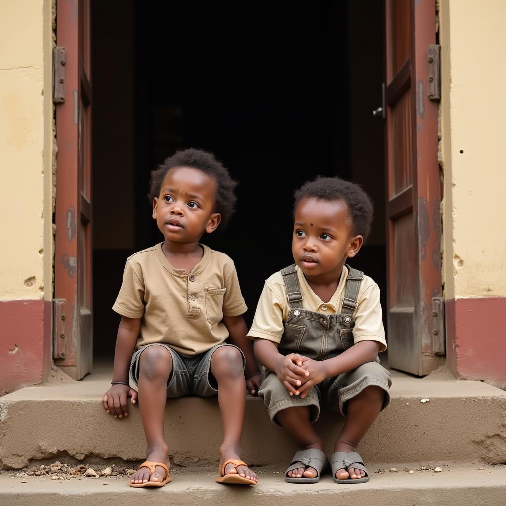 Two African children found abandoned near a church in KR Puram