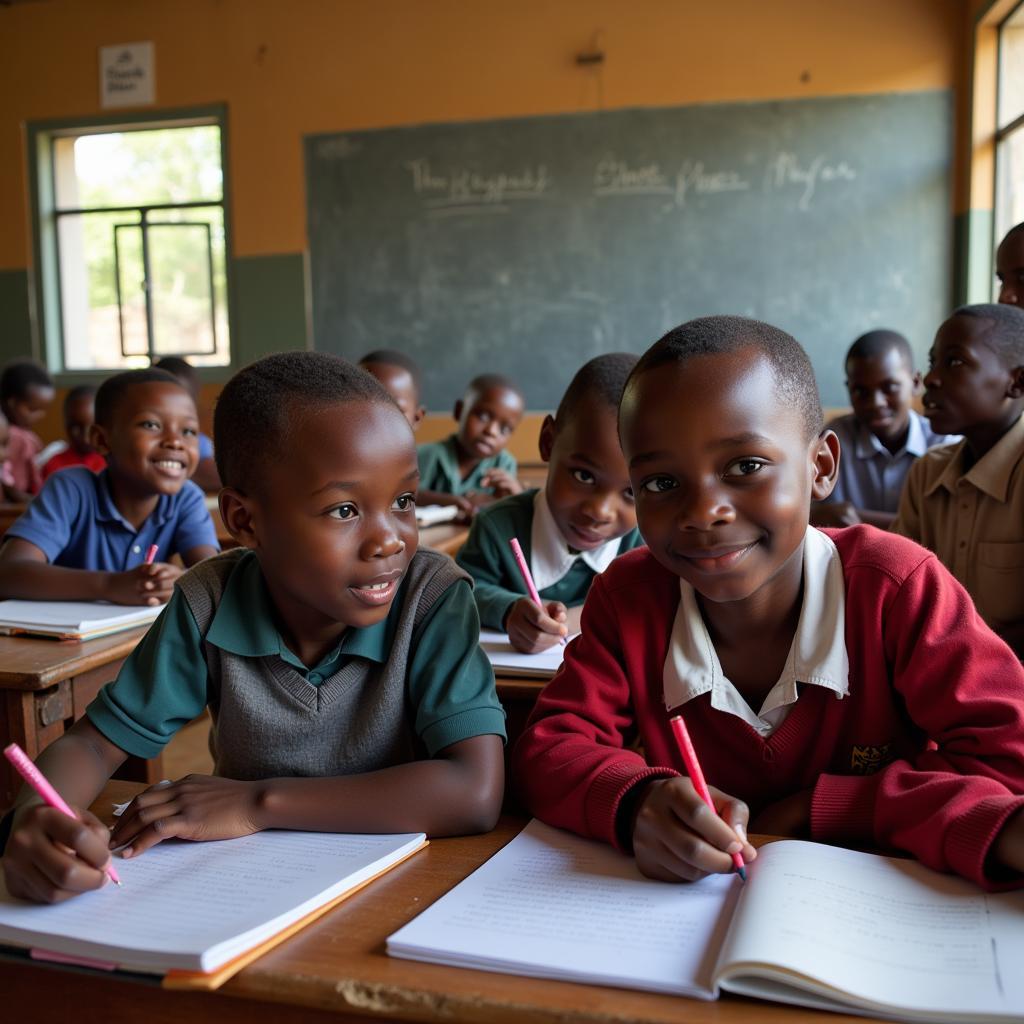 African Children in Classroom