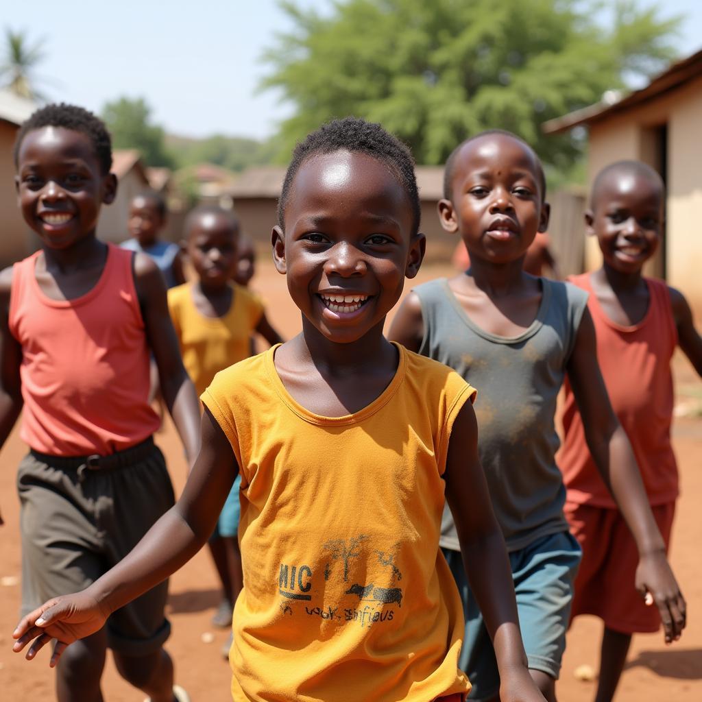 African Children Playing Traditional Games