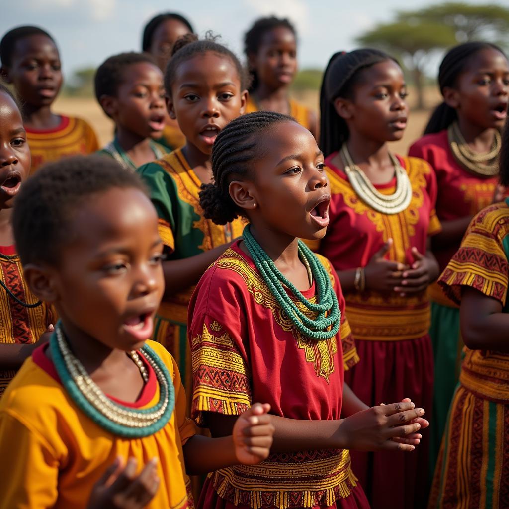 African Children's Choir Performing with Traditional Dance