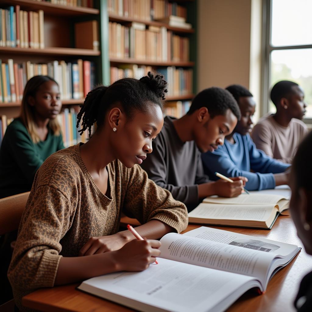 Students studying at an African Christian University