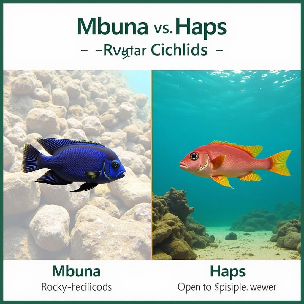 African Cichlid Mbuna and Haps Comparison