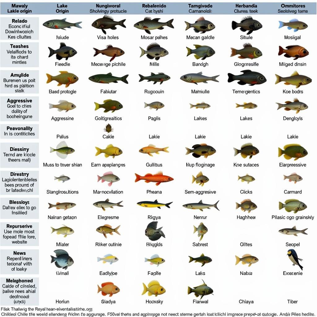 Example of an African Cichlid Species Chart