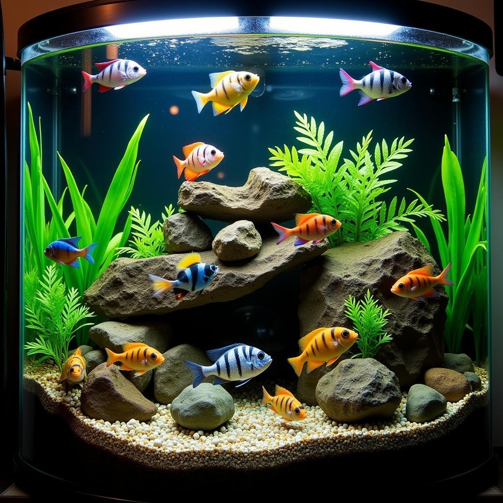 Vibrant African Cichlid Tank Setup