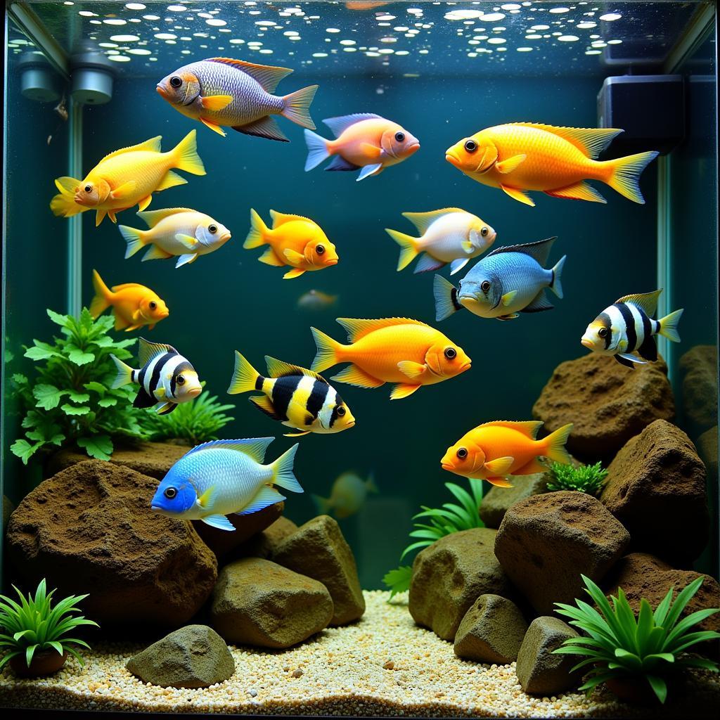 Diverse African Cichlids in Indian Aquariums