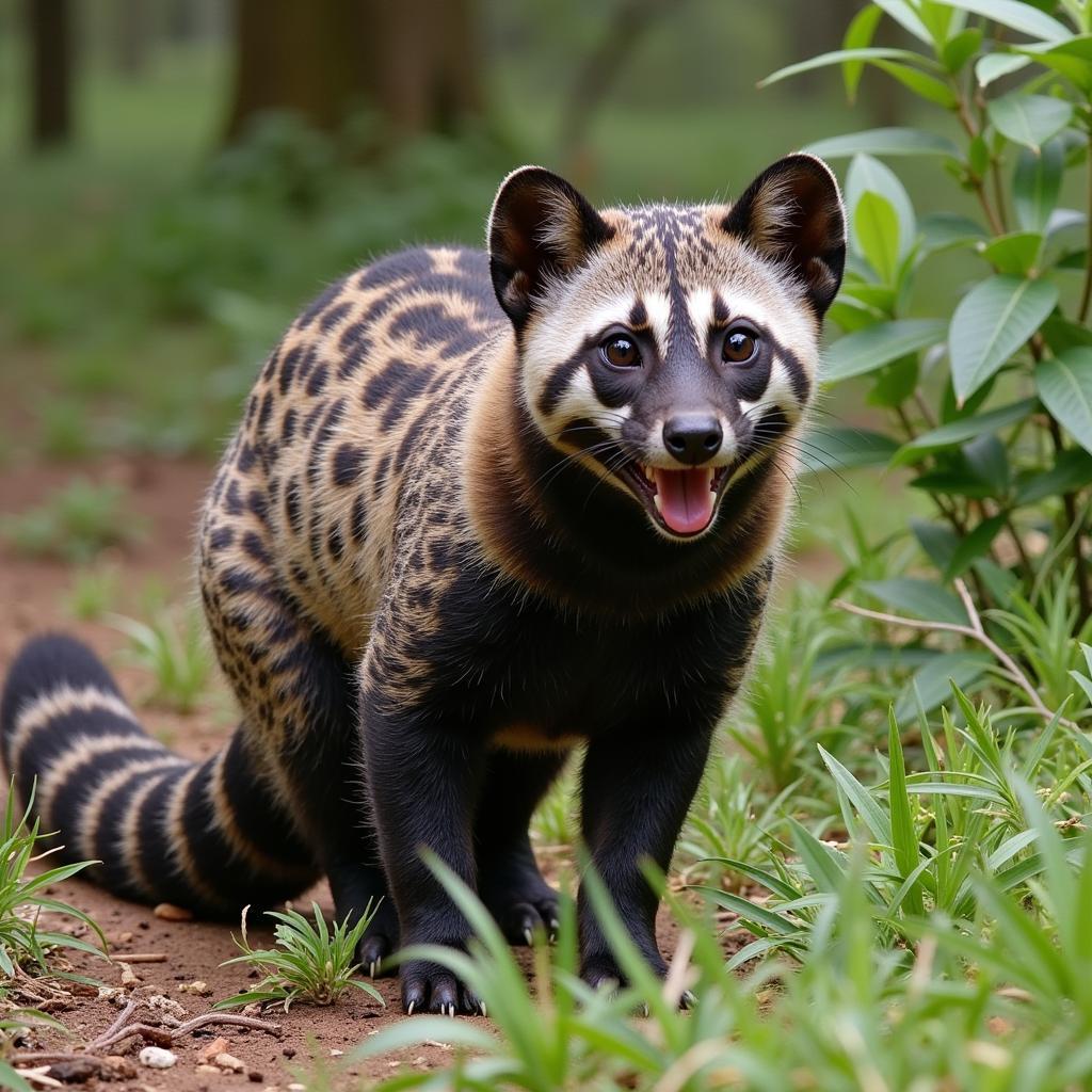 African Civet (Muskeljaatkat) in its Natural Habitat