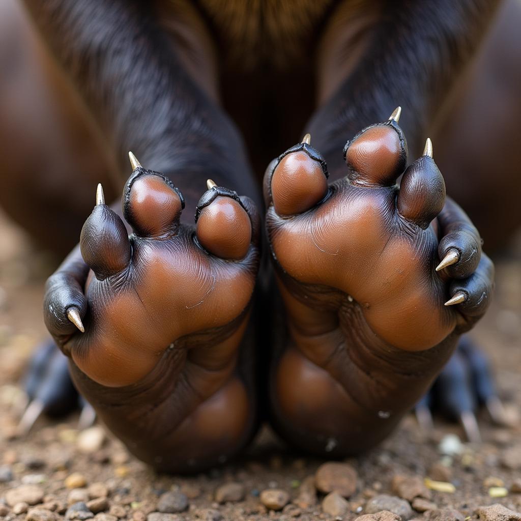 African Clawless Otter's Webbed Feet