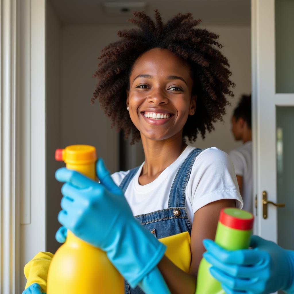 Portrait of an African Cleaner