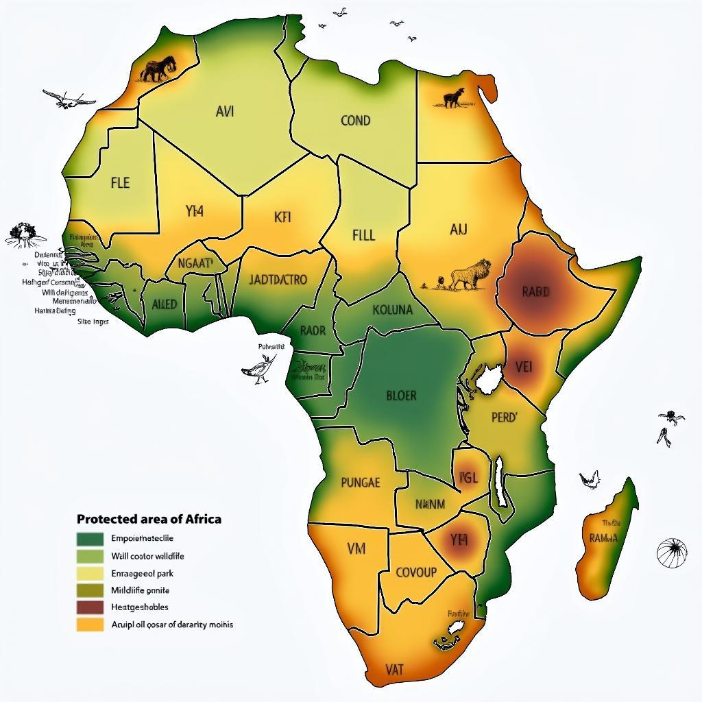 African Close Up Map for Wildlife Conservation