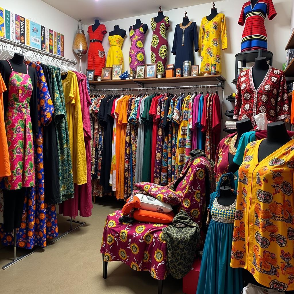 Vibrant African Clothing on Display in an Oakland Store