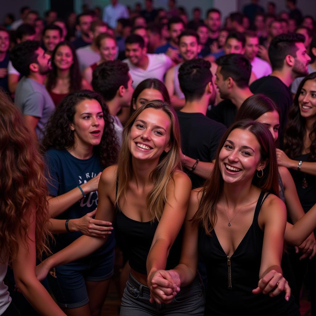 People enjoying dancing at an African club in London