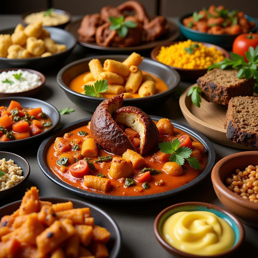 Delicious traditional African food served in a London club