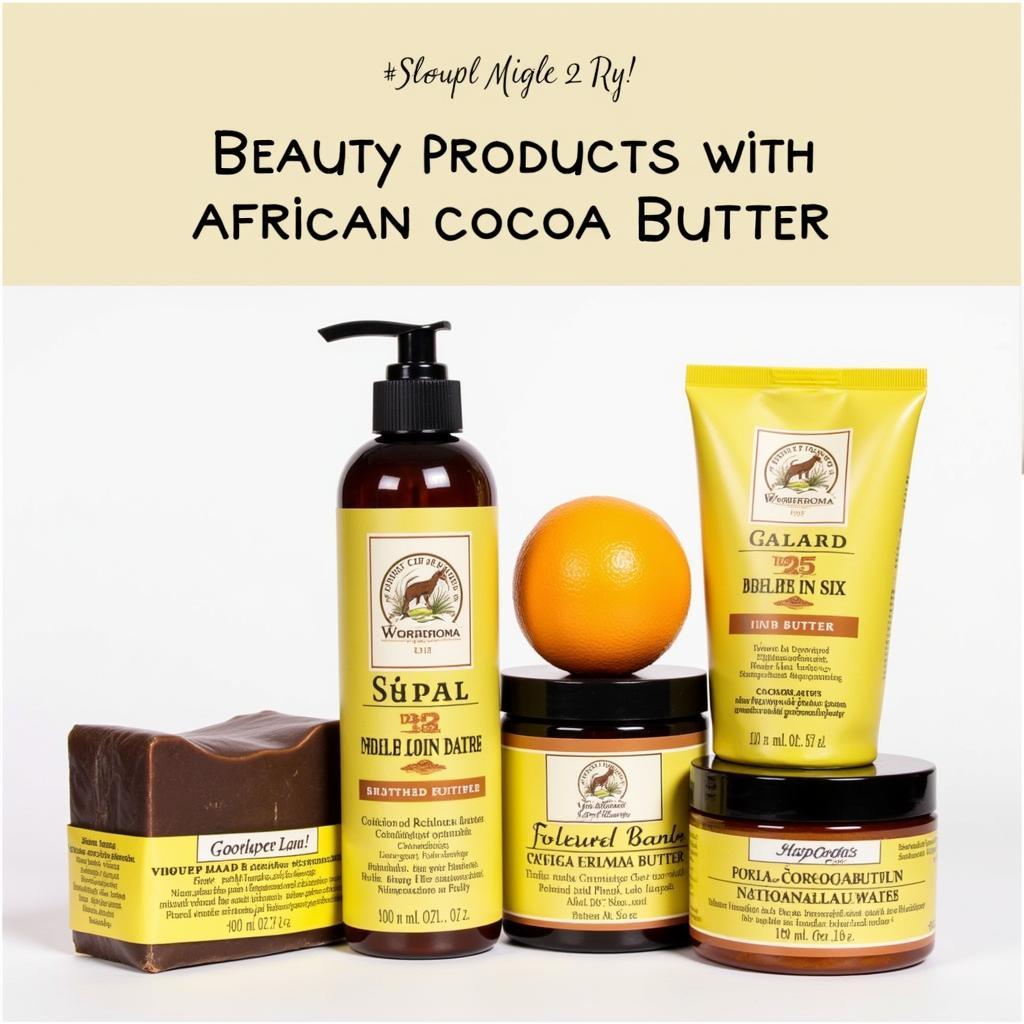 Assortment of African Cocoa Butter Beauty Products