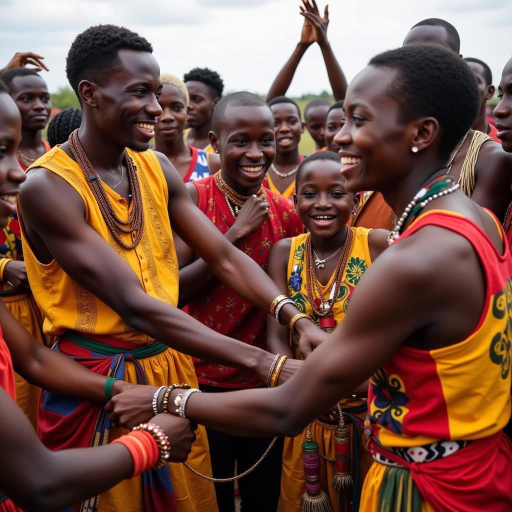 African Community Gathering Embracing Ubuntu